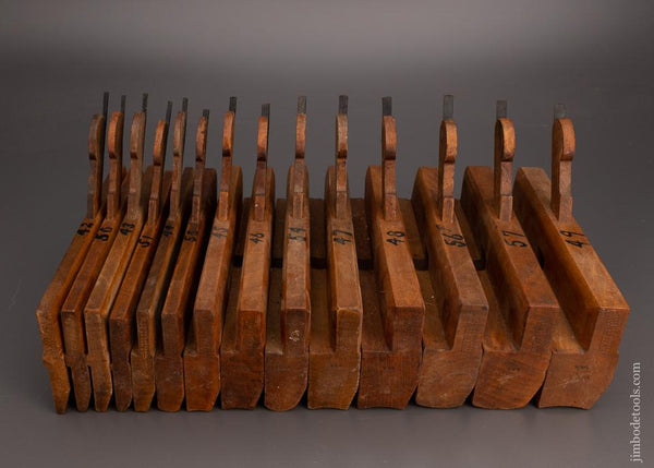 Crisp Set of Skewed Hollow & Round Planes by FAIRCLOUGH Set of 14 - 98053