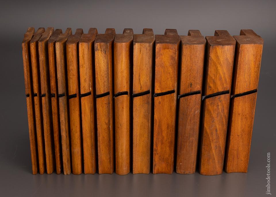 Crisp Set of Skewed Hollow & Round Planes by FAIRCLOUGH Set of 14 - 98053