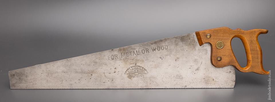 Rare DISSTON No. 344 Hand Saw for Hard Woods & Metal - 98091
