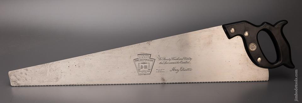 Rare & Fine DISSTON No. D-111 Hand Saw MINT! - 98094