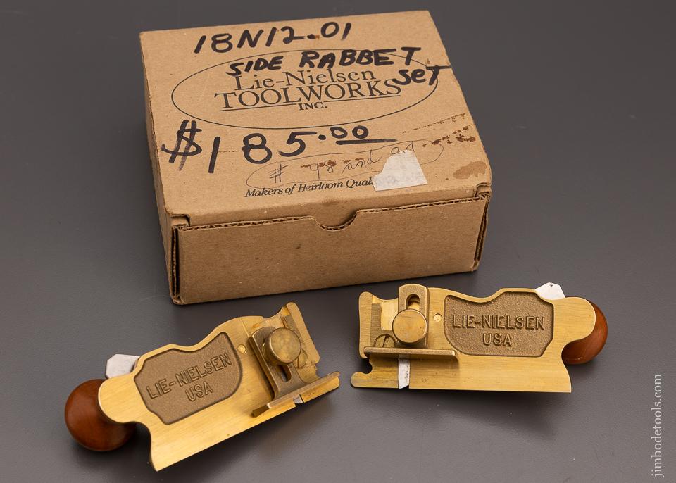 Discontinued Bronze LIE NIELSEN No. 98 & 99 Side Rabbit Plane Set Mint inBox - 98102