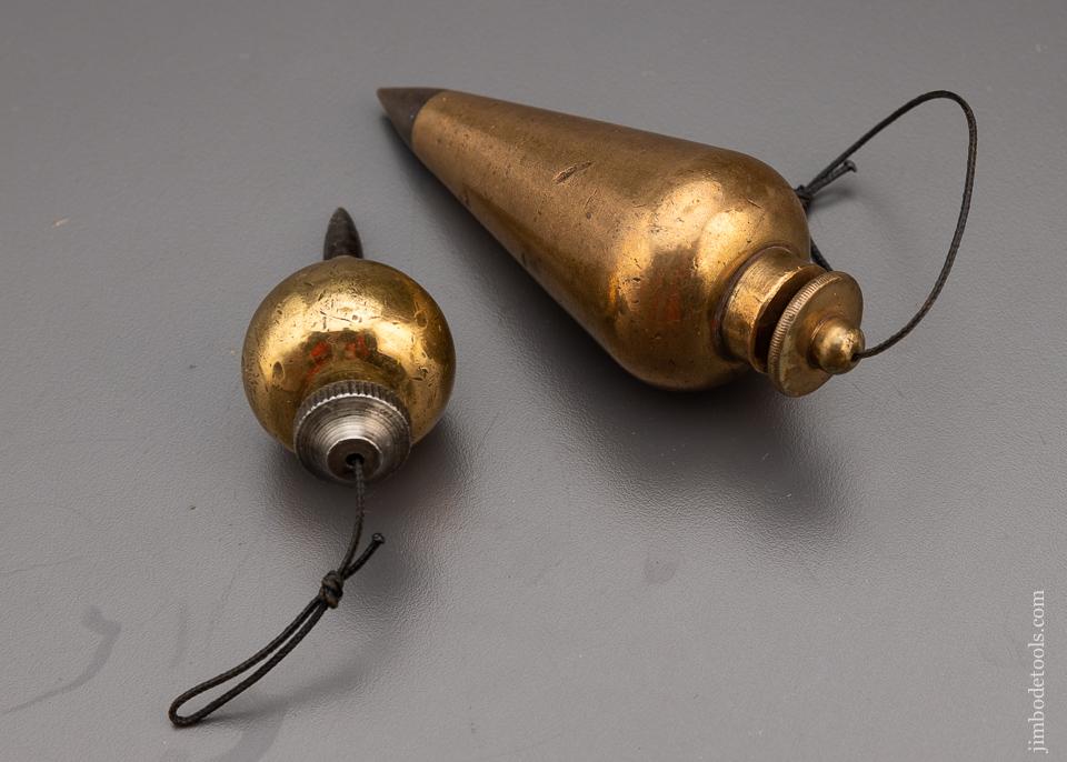 2 Nice Brass Plumb Bobs 3 inch & 5 inch - 98115