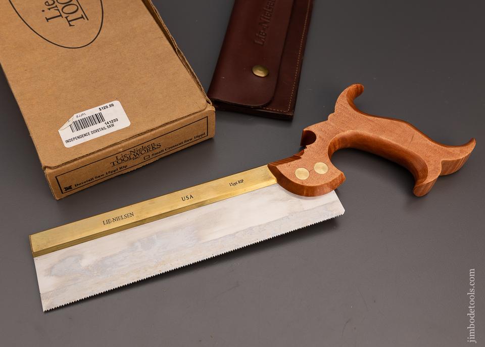 LIE NIELSEN Brass Back Dovetail Saw with Sheath Mint in Box - 98123