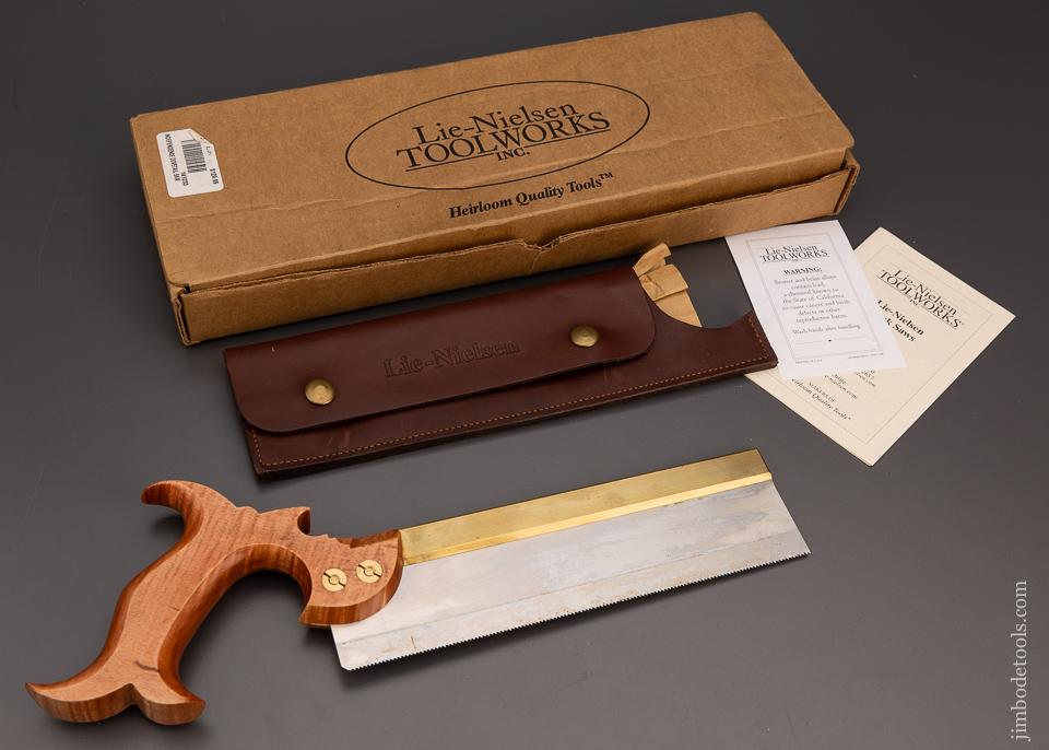 LIE NIELSEN Brass Back Dovetail Saw with Sheath Mint in Box - 98123