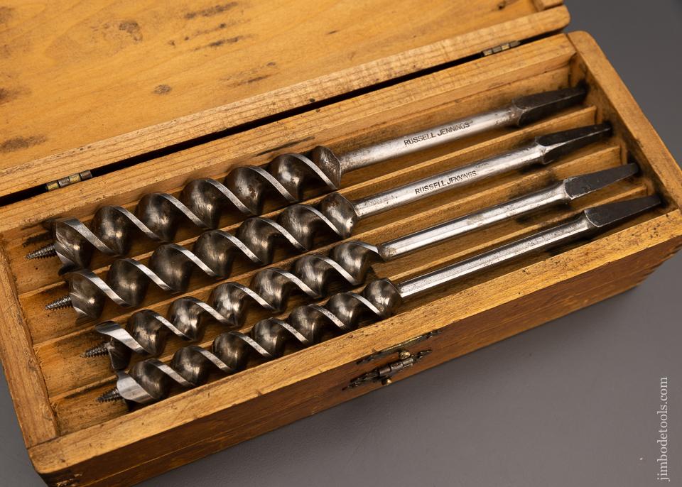 Complete Set of 13 RUSSELL JENNINGS Auger Bits in Original Three Tiered Box Fine - 98127