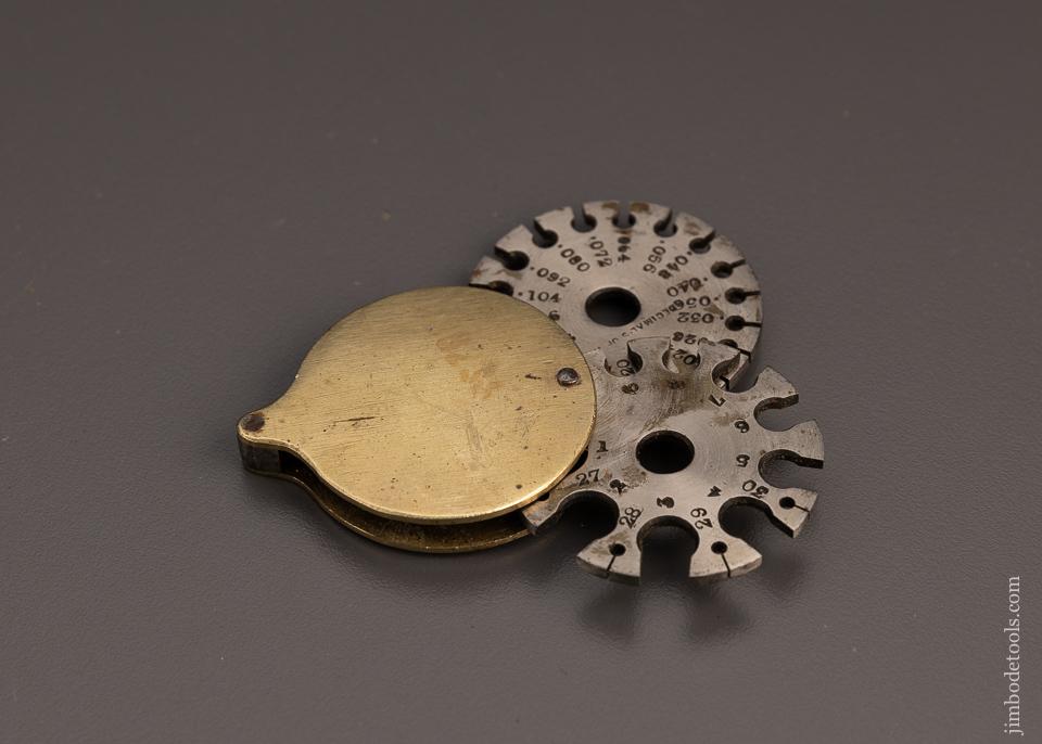 Remarkable Pocket Wire Gauge Folding Brass & Steel WINN & TIMMINS - 98234