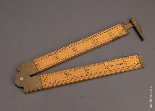 Fine STANLEY No. 36 1/2R Boxwood Folding Caliper Rule - 98261