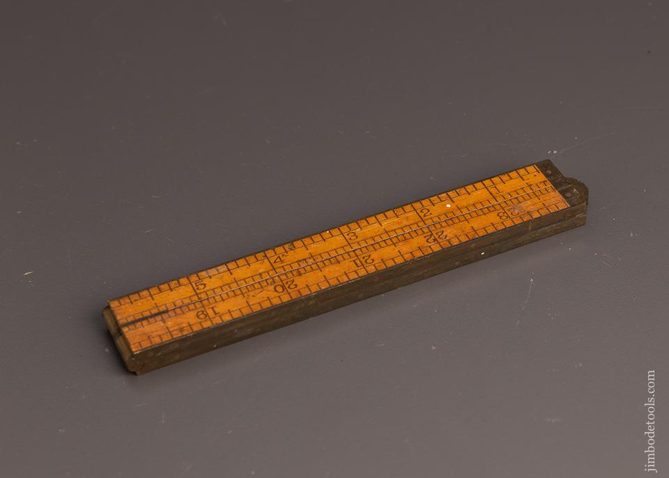 Fine STANLEY No. 84 Brass Bound Boxwood Rule No Alignment Pins - 98263