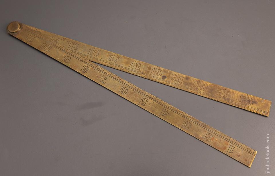 Rare A.M. WOOD CO. BOSTON Brass Blacksmith’s Rule 24 Inch Fine - 98285