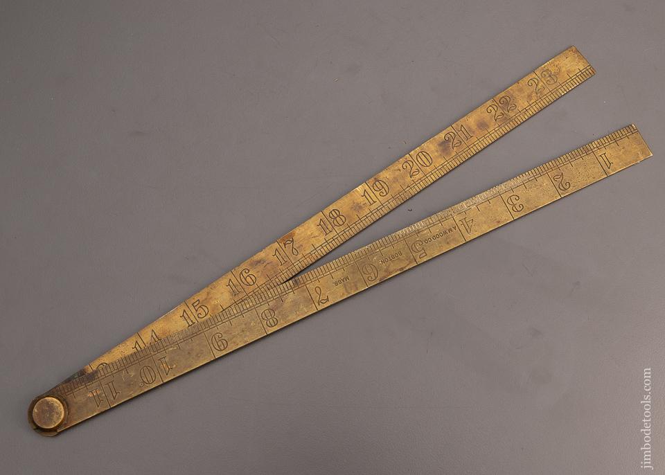 Rare A.M. WOOD CO. BOSTON Brass Blacksmith’s Rule 24 Inch Fine - 98285