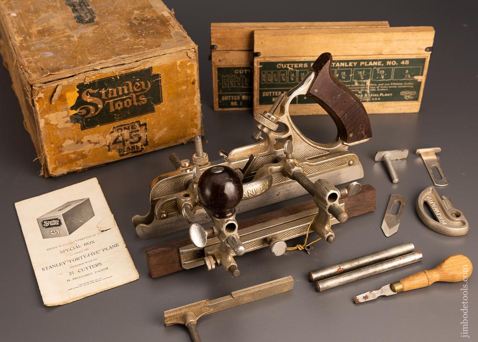 STANLEY No. 45 Combination Plane 100% COMPLETE in Original Box  - 98288