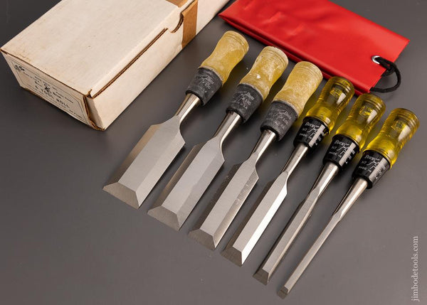 Unused Set of 6 BUCK BROS. Chisels in Original Box - 98372