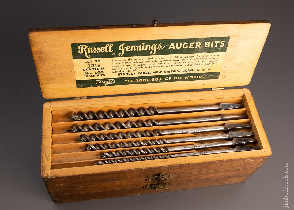 Good+ User Set RUSSEL JENNINGS Auger Bits in Original Three Tiered Box - 98382