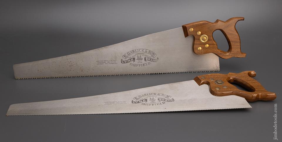 Near Mint Pair GARLICK & SON Hand Saws - 98385