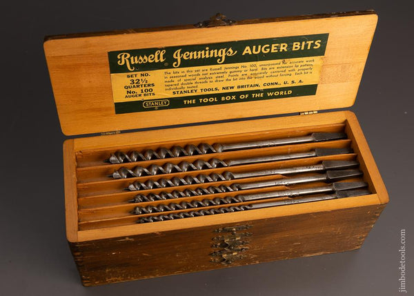 Complete Set of Extra Fine 13 RUSSELL JENNINGS Auger Bits in Original Three Tiered Box - 98396