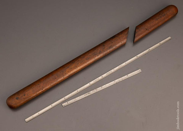 Pair of SAWYER TOOL CO. Precision Rules in Awesome Case 12 and 6 Inch - 98470