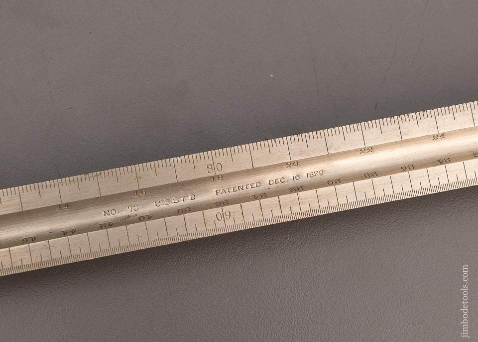 DARLING BROWN & SHARPE No. 73 Triangle 12 Inch Rule German Silver Extra Fine - 98477