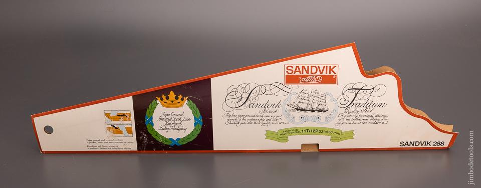 Dead Mint SANDVIK No. 288 Hand Saw Original Sleeve - 98490