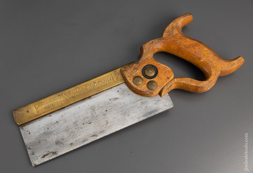 Very Fine TYZACK Brass Back Saw Just Sharpened - 98518