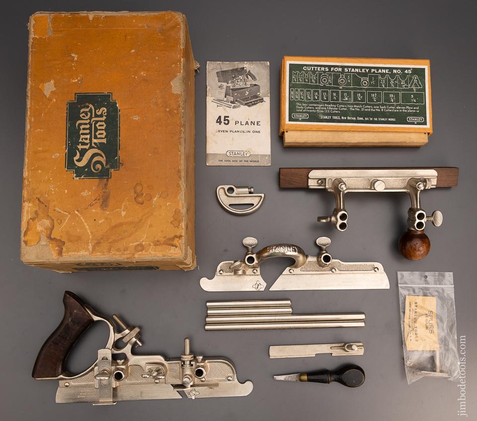 Extra Fine STANLEY No. 45 Combination Plane in Original Box 100% Complete - 98616