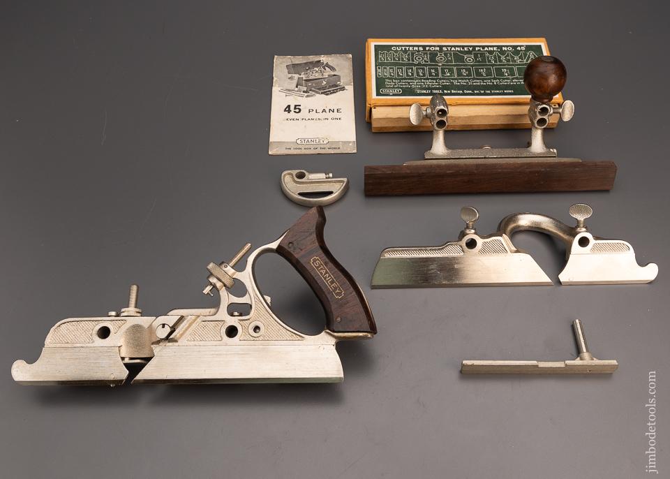 Extra Fine STANLEY No. 45 Combination Plane in Original Box 100% Complete - 98616
