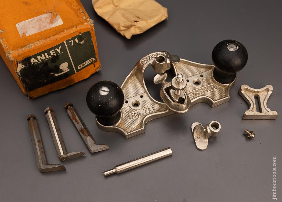 STANLEY No. 71 Router Plane 100% Complete Mint in Box - 98669