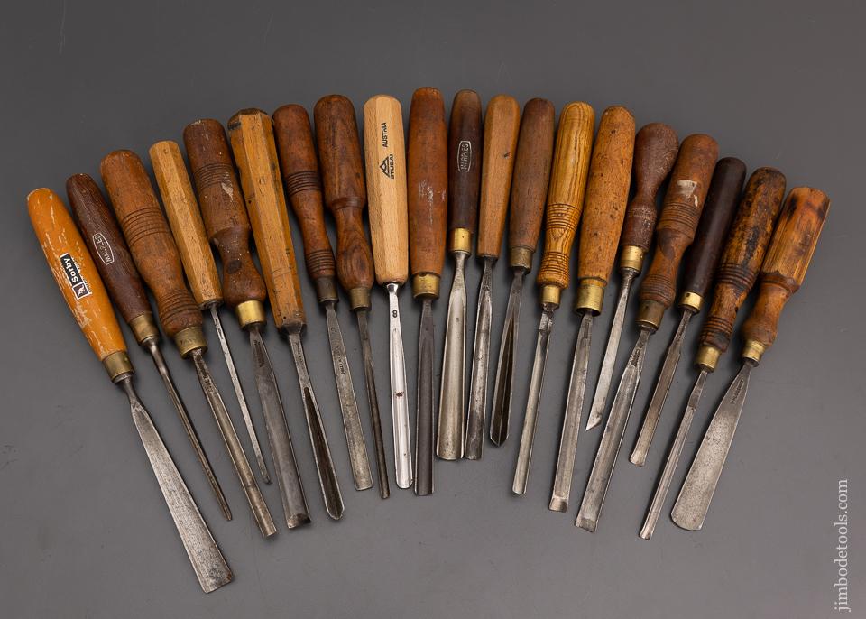 20 Good Carving Chisels Assorted Makers - 98777