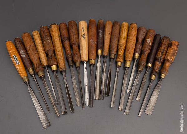 20 Good Carving Chisels Assorted Makers - 98777