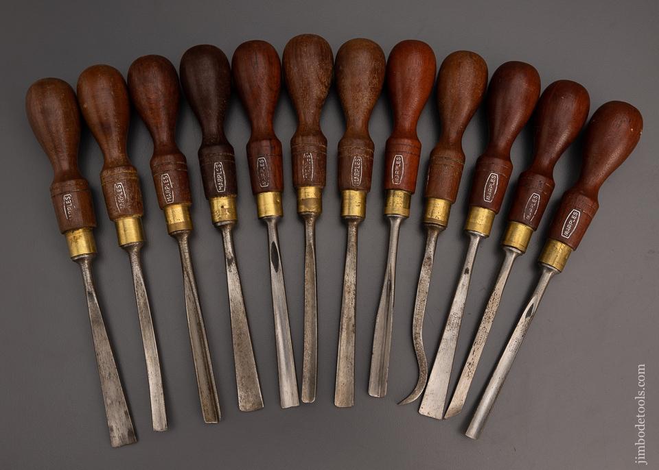 Clean Set of 12 MARPLES Carving Chisels - 98785