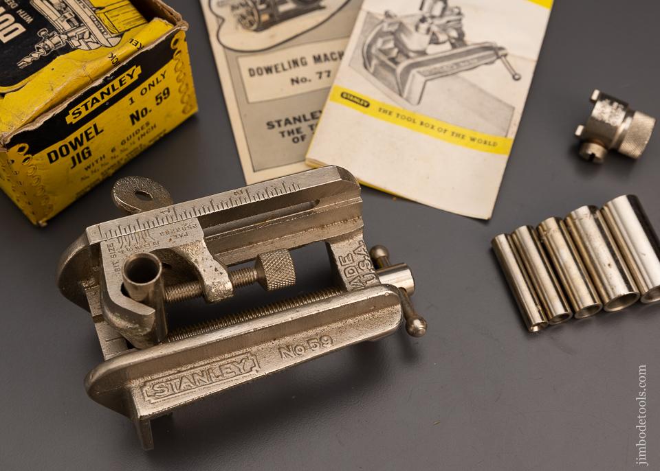 STANLEY No. 59 Dowelling Jig 100% Complete Mint in Box with All Six Guides and Stop - 98815