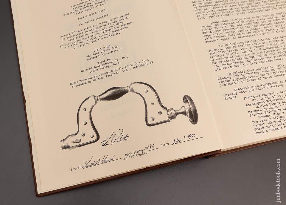 BOOK: SOME 19TH CENTURY ENGLISH WOODWORKING TOOLS By KEN ROBERTS Mint! Signed! - 98872