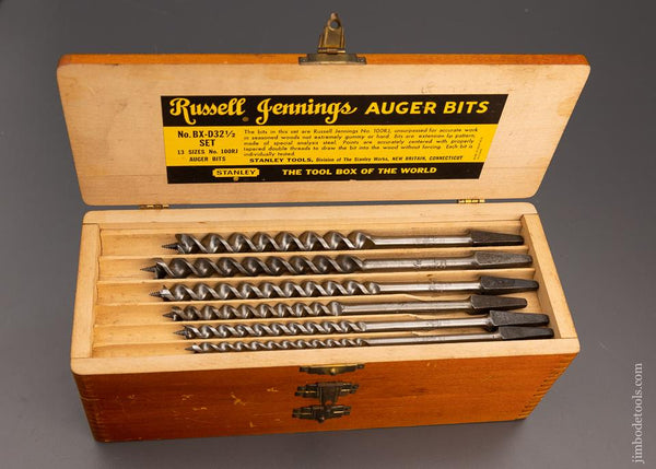Complete Set of Extra Fine 13 RUSSELL JENNINGS Auger Bits in Original Three Tiered Box - 98908