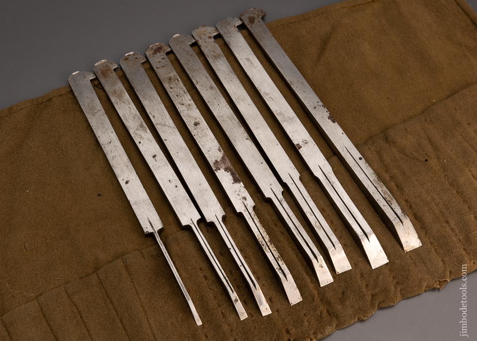 Minty Set of 8 Plow Plane Irons by T.J. GARDNER BRISTOL - 98942