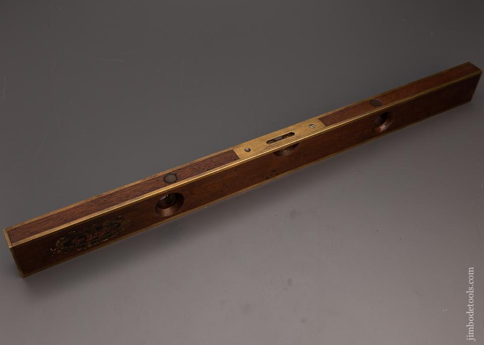 GOODELL PRATT 24 Inch Brass Bound Mahogany Level Good Vials - 98958