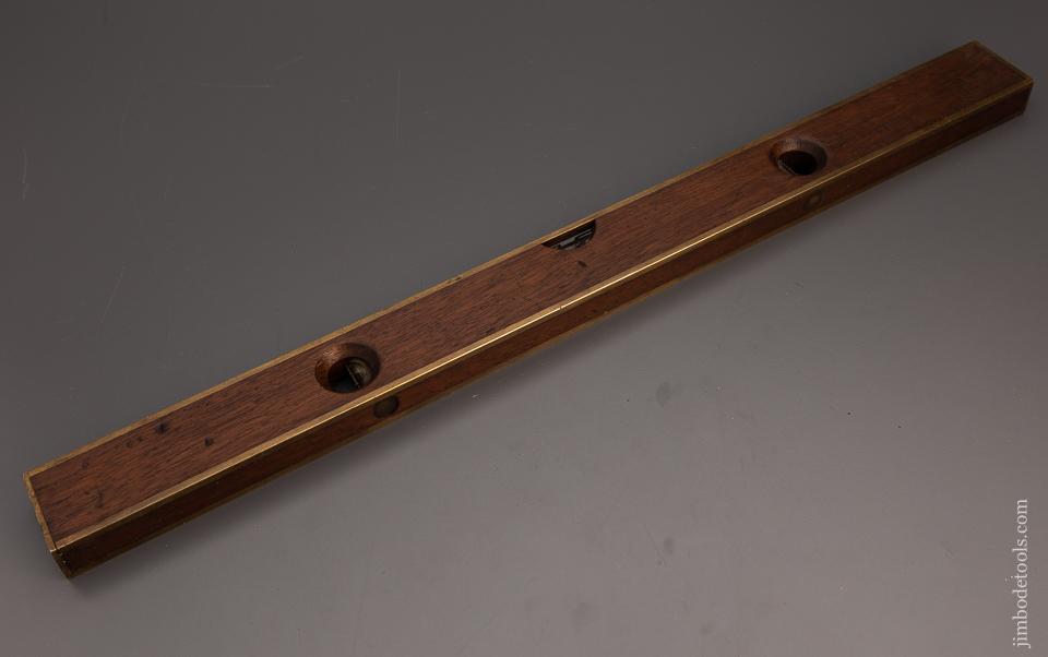 GOODELL PRATT 24 Inch Brass Bound Mahogany Level Good Vials - 98958