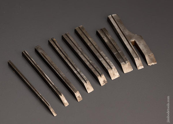 Fine Set of 8 Irons for MILLERS PATENT No. 41, 42, 43, 44 STANLEY Planes - 98984