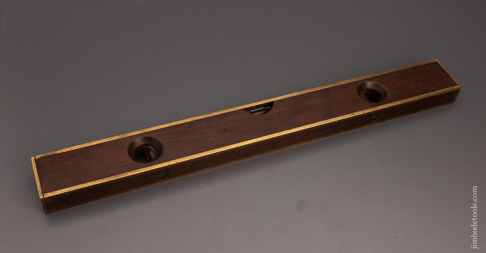 GOODELL PRATT 18 Inch Brass Bound Mahogany Level Good Vials - 98985