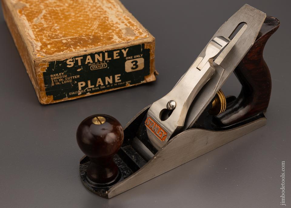 STANLEY No. 3 Smooth Plane Type 16 circa 1933-41 NEAR MINT in Original Box - 99099