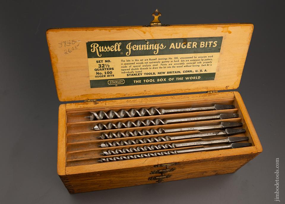 Complete Set of 13 RUSSELL JENNINGS Auger Bits in Original Three Tiered Box Fine - 99104