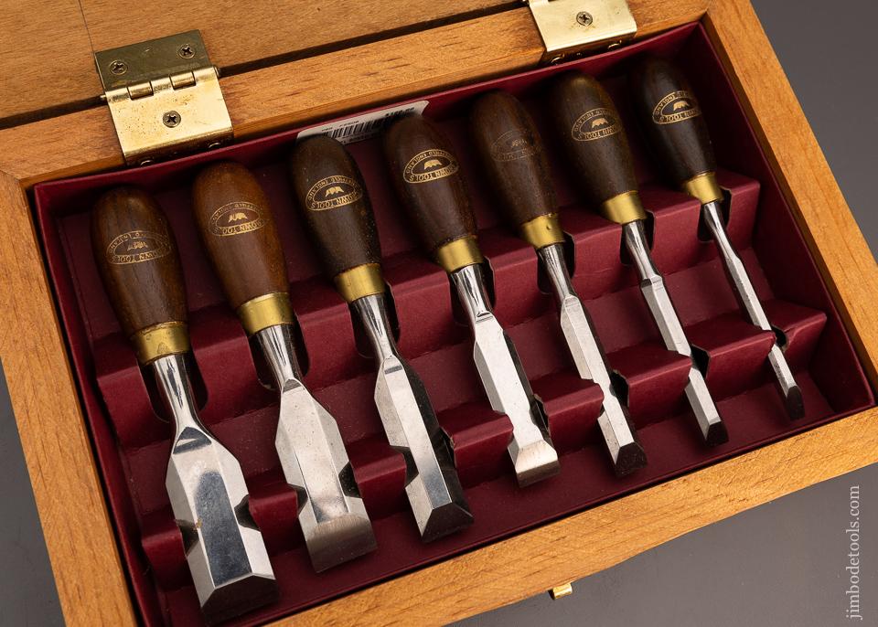 Mint Set of 7 Rosewood Handle BUTT Chisels by CROWN TOOLS - 99134