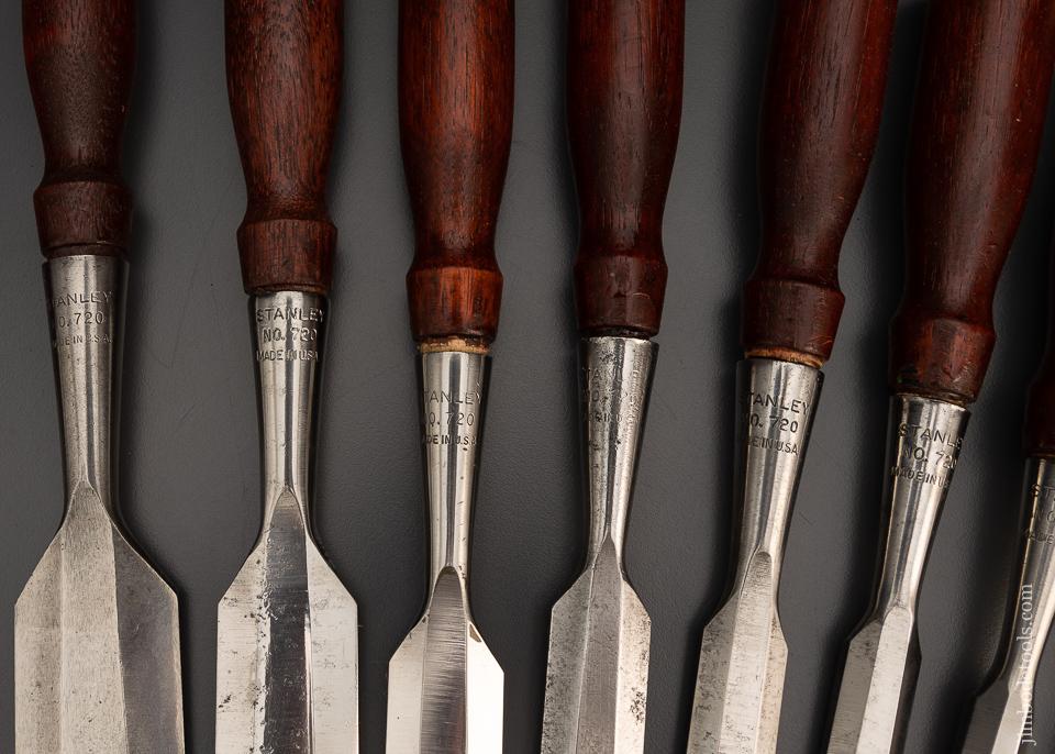 Magnificent Set of 12 STANLEY No. 720 Paring Chisels - 99137