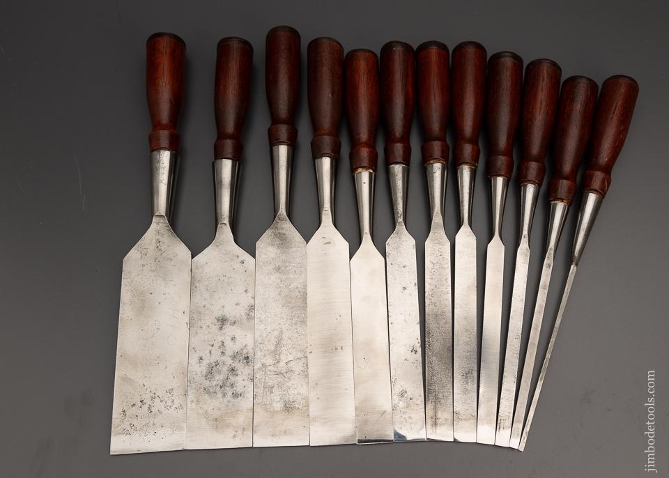 Magnificent Set of 12 STANLEY No. 720 Paring Chisels - 99137