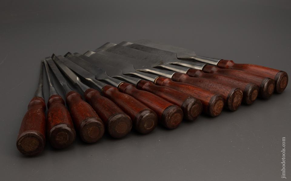 Magnificent Set of 12 STANLEY No. 720 Paring Chisels - 99137