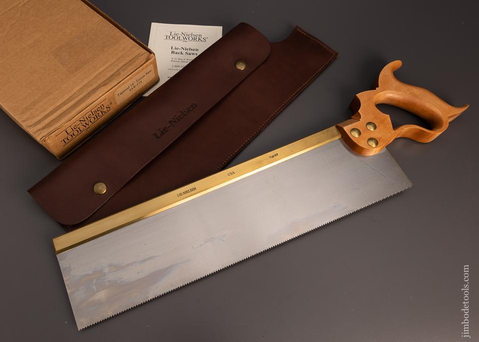LIE NIELSEN 16 Inch Tapered Tenon Saw with Leather Sheath Mint in Box - 99243