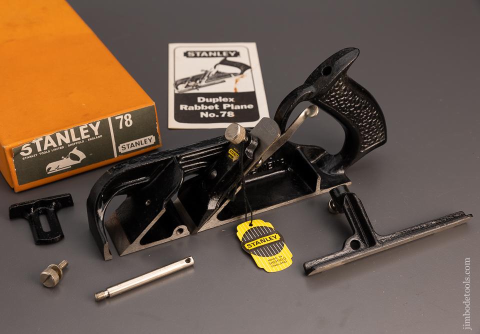 STANLEY No. 78 Duplex, Rabbet, and Filletster Plane with Tag Mint in Box - 99272