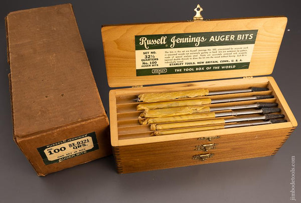 Mint in Box RUSSELL JENNINGS Auger Bits in Original Three Tiered Box with Outer Box - 99290