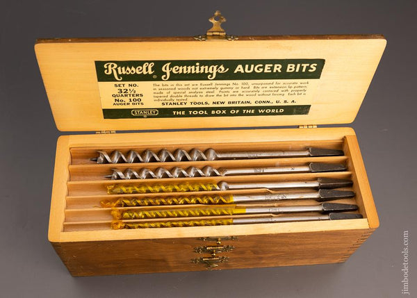 Complete Set of 13 RUSSELL JENNINGS Auger Bits in Original Three Tiered Box - 99308
