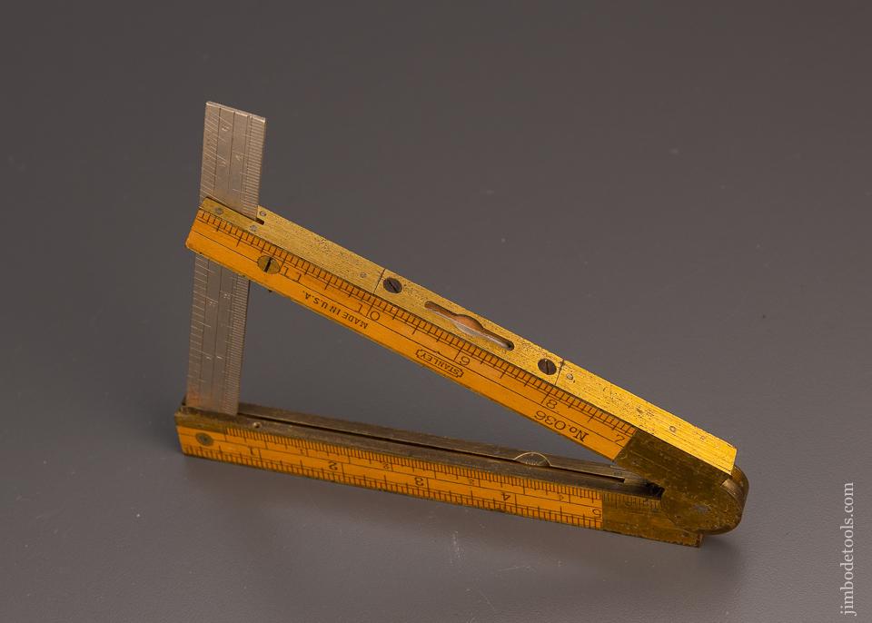 Rare and Mint STANLEY No. 036 Combination Boxwood Rule & Clinometer - 99312