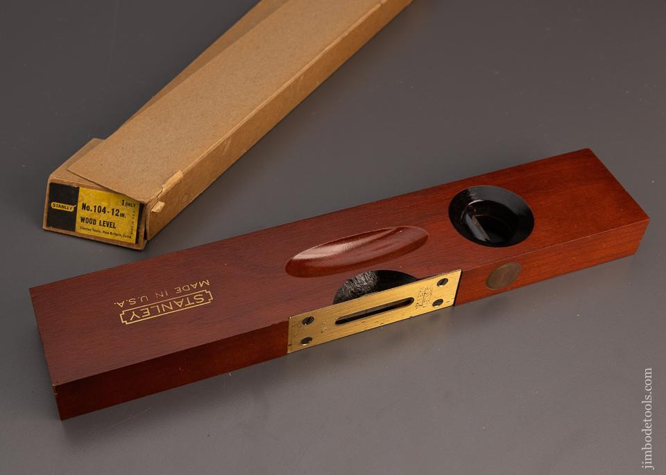 STANLEY No. 104 - 12 Inch Wood Level Mint in Original Box - 99338