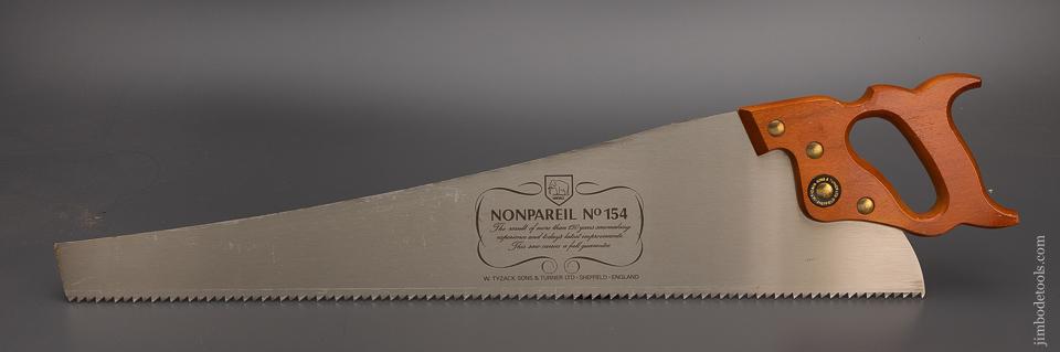 Mint TYZACK SONS & TURNER Nonpareil No. 154 Hand Saw - 99354